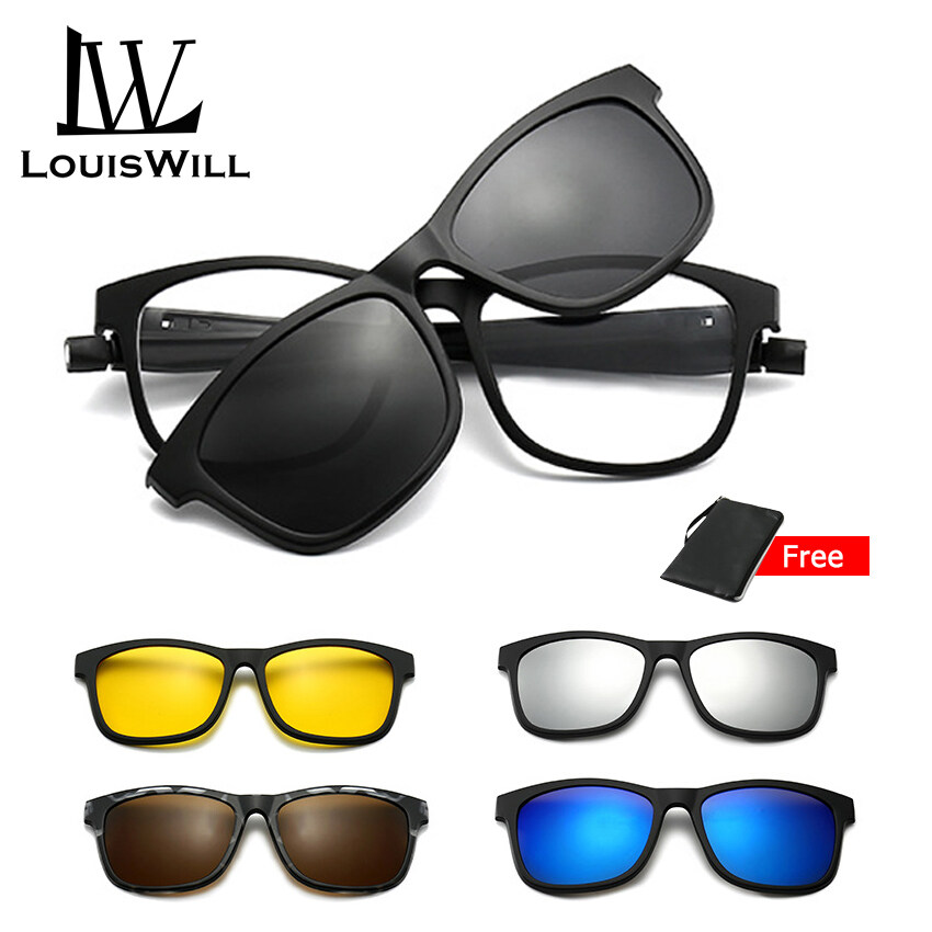 Louiswill Male Women's Glasses Fashion Polarized Sunglasses Photoctromic Auto Color Changing Sunglasses Anti Blue Ray Driving Glasses Dual-Use HD Reading Glasses